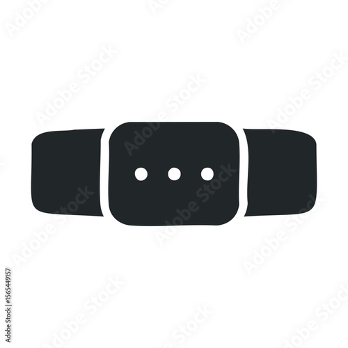 Minimalist black smartwatch icon with oval face and three buttons