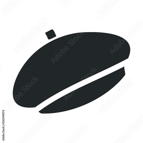 Black french beret icon design on white background