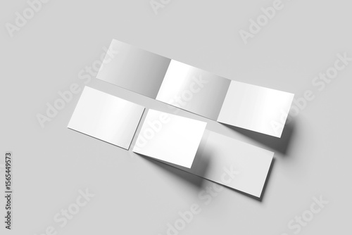 Blank A4 Landscape Trifold Brochure Mockup