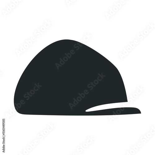 Black silhouette of a hard hat icon: simplistic construction helmet symbol