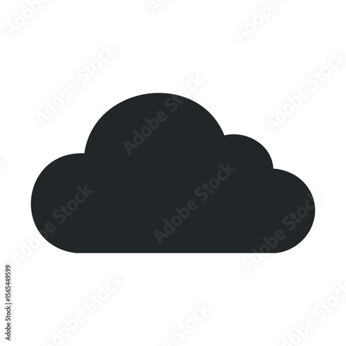 Simple black cloud icon on white background