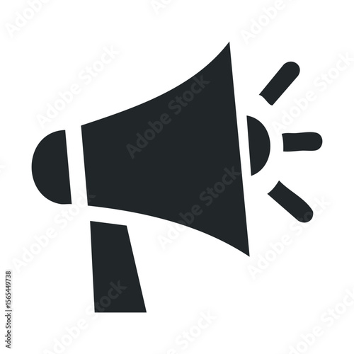 Black megaphone silhouette for announcements and promotions