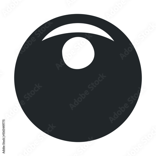 Minimalist black and white circle design with central eye shape