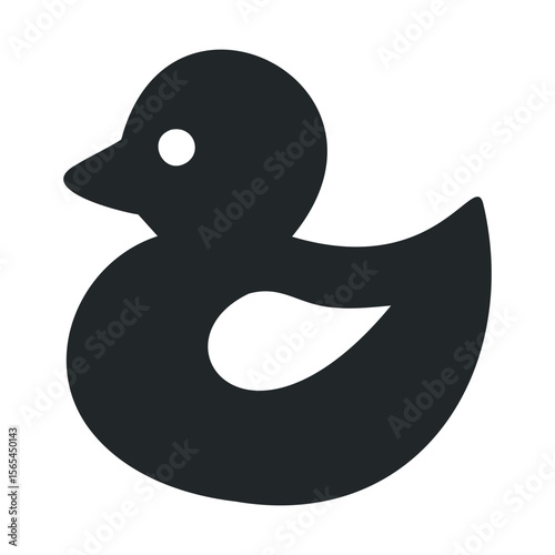 Yellow rubber duck floating on clear water surface