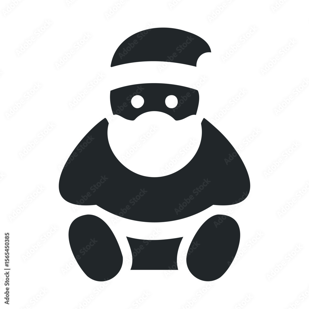 Obraz premium Cute gorilla cartoon character illustration in black and white