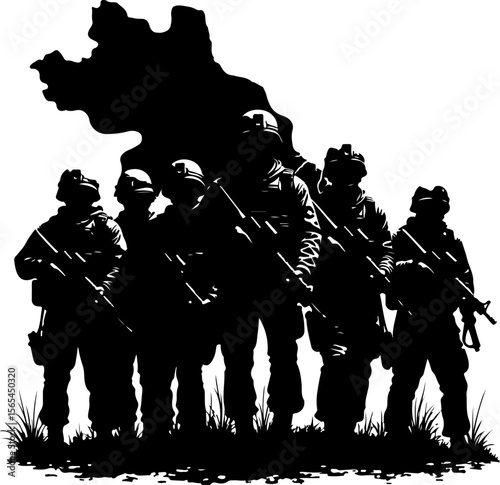 American soldiers, military, army, vector bundle