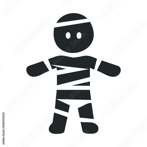 Simple stick figure illustration with rounded head and limbs
