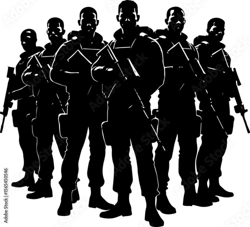 American soldiers, military, army, vector bundle