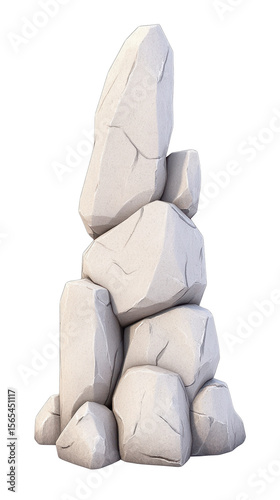 Tall and Sturdy Rock Formation with Smooth Surface Ideal for Nature Backgrounds and Digital Illustrations
