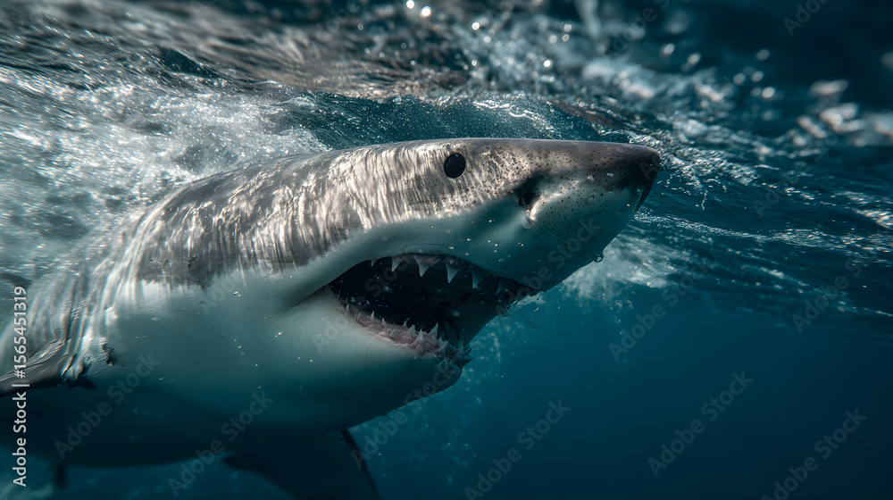Naklejka premium Great White Shark Portrait