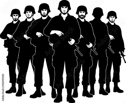 American soldiers, military, army, vector bundle
