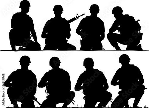 American soldiers, military, army, vector bundle