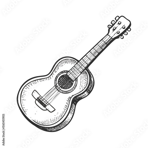 acoustic guitar isolated on white