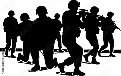 American soldiers, military, army, vector bundle