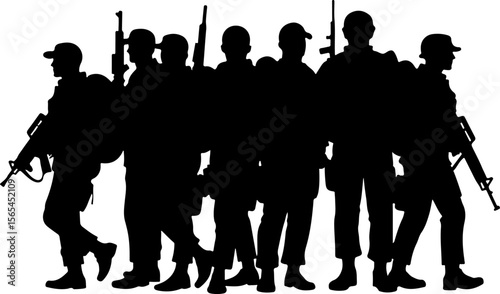 American soldiers, military, army, vector bundle