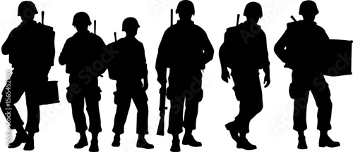 American soldiers, military, army, vector bundle