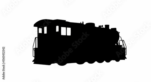 Train Engine Vector – Silhouette for Locomotive, Railway Transport, and Industrial Travel Concepts

