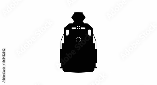 Train Engine Vector – Silhouette for Locomotive, Railway Transport, and Industrial Travel Concepts

