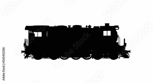 Train Engine Vector – Silhouette for Locomotive, Railway Transport, and Industrial Travel Concepts

