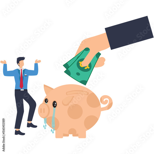 Piggy Bank Ka Akhri Din  Savings Break Illustration