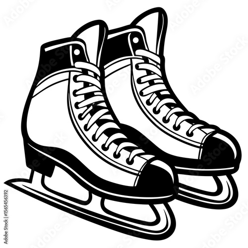 ice skates on white background