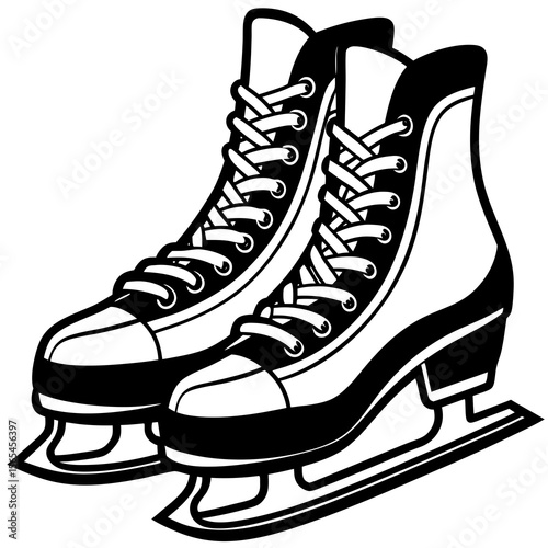 ice skates on white background