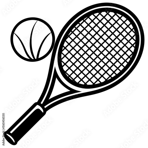 tennis racket and ball