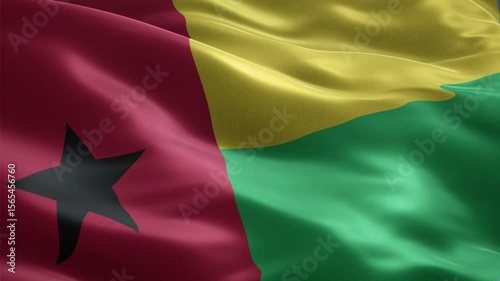 Waving Flag of Guinea-Bissau