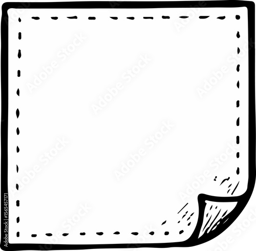 Blank sheet with corner fold, hand-drawn for versatile use in presentations, layouts, or notes