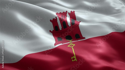Waving Flag of Gibraltar