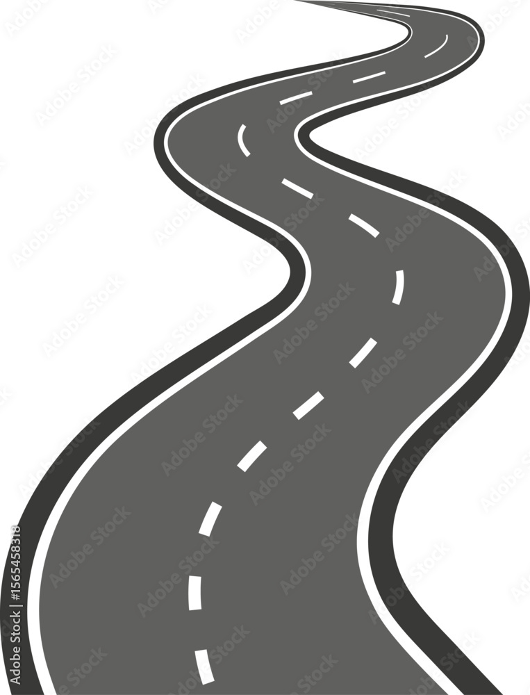 Curved Winding Highway Road Vector Illustration Clipart Design Curved Winding Highway Road Vector Illustration Clipart Design