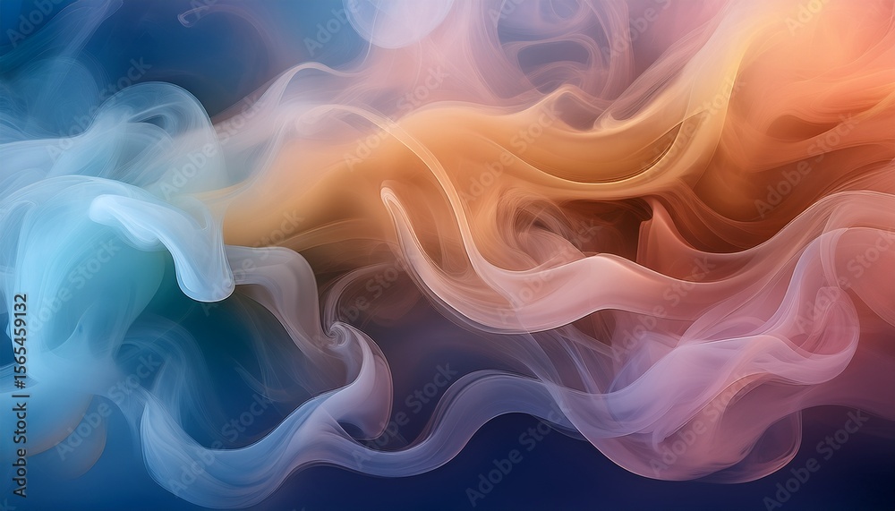 Obraz premium soft gaslike smoke with gradient edges creates natural flowing abstract background with warm and cool tones blending smoothly