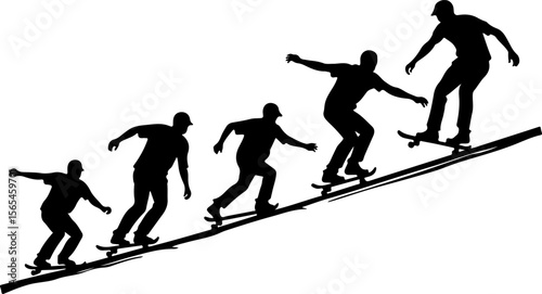 Skateboarders High Five Silhouette vector bundle