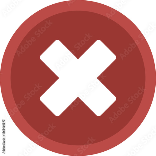 Simple red circle with a white cross inside representing a close or delete button