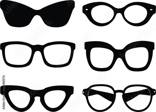 Vector art of several different glasses isolated on transparent background