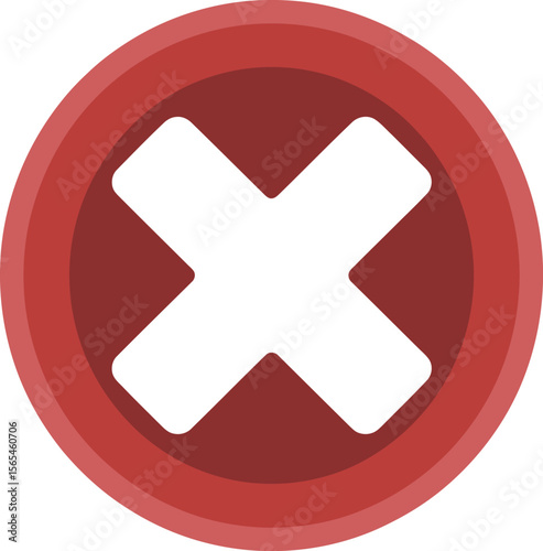 Red circular icon with a white cross symbol indicating error or cancellation