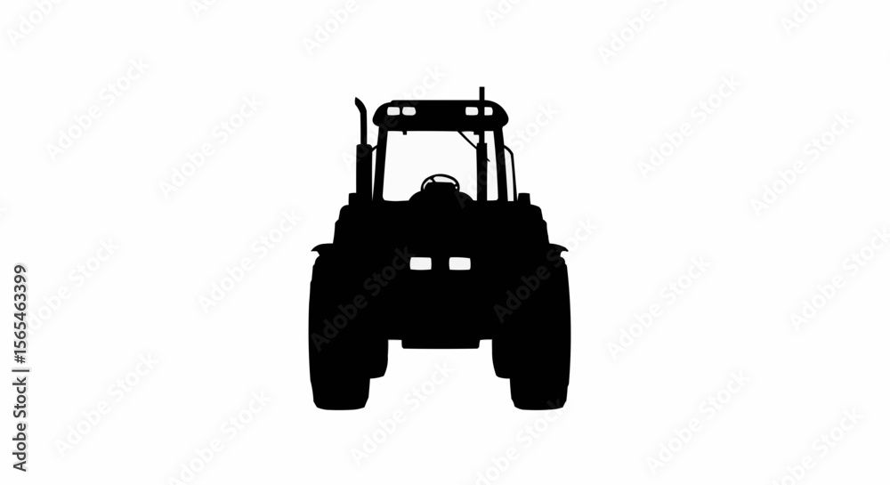 Naklejka premium Tractor Vector – Silhouette for Farming Equipment, Agriculture, and Rural Transport Concepts