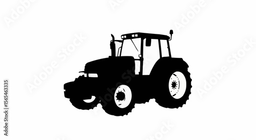 Tractor Vector – Silhouette for Farming Equipment, Agriculture, and Rural Transport Concepts


