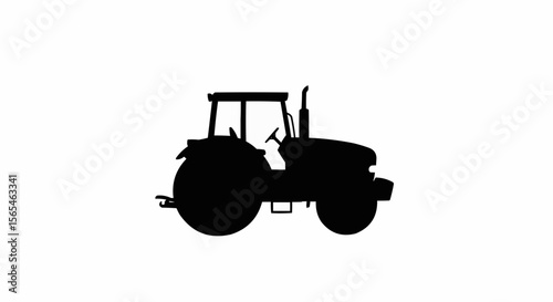 Tractor Vector – Silhouette for Farming Equipment, Agriculture, and Rural Transport Concepts

