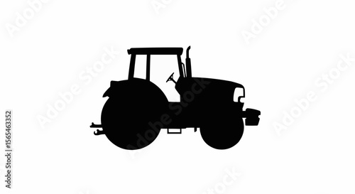 Tractor Vector – Silhouette for Farming Equipment, Agriculture, and Rural Transport Concepts

