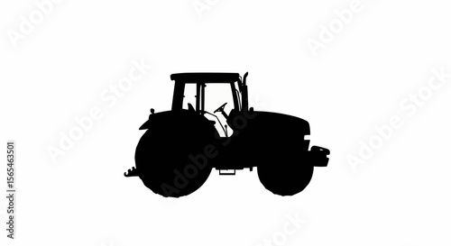 Tractor Vector – Silhouette for Farming Equipment, Agriculture, and Rural Transport Concepts

