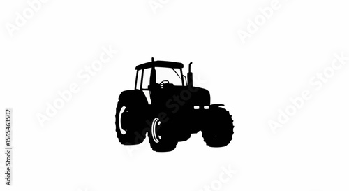 Tractor Vector – Silhouette for Farming Equipment, Agriculture, and Rural Transport Concepts

