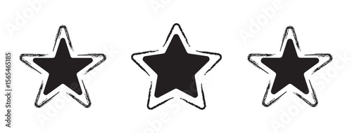 Grunge star with brush stroke texture vector for distressed awards, rock music, or rebellious spirit. Ideal for rough, edgy designs, vintage themes, or artistic statements.