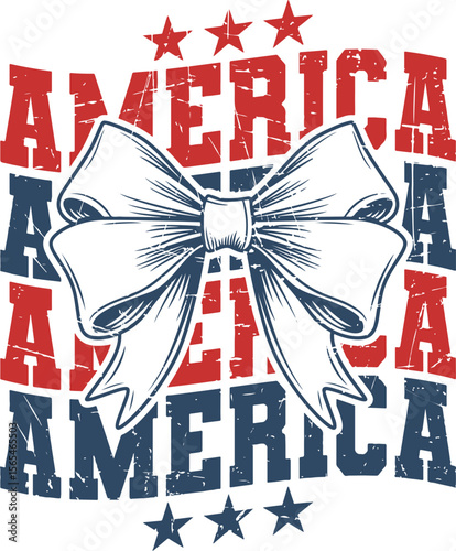 America coquette bow SVG, USA Coquette Bow SVG, 4th of July vector