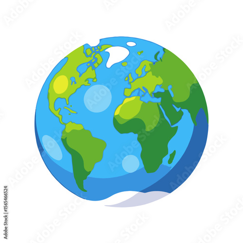 Cartoon Earth Globe Illustration-World Geography Graphic-Continents Oceans Detailed View-Planet Earth Art-Educational Resource-Global Awareness Image
