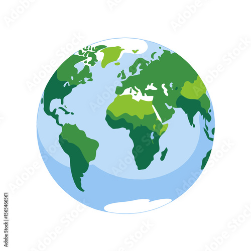 World map-globe-earth-vegetation-regions-countries-green-blue-illustration-geography-educational-resource
