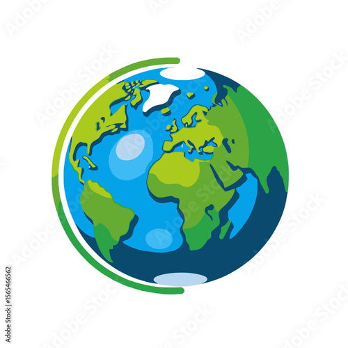 Cartoon Earth Globe Image-World Map Graphics-Illustration of Continents-Global Awareness-Earth Day-Geography Education-Animated Earth-Planet Earth Icon