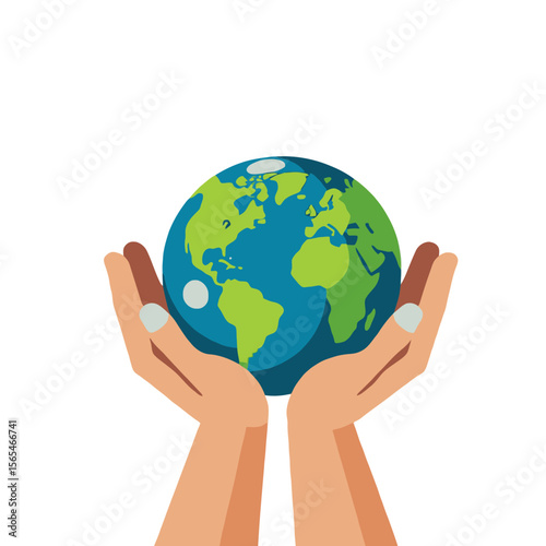 Earth Day-Protecting Our Planet-World In Hands-Global Conservation-Safeguarding Environment
