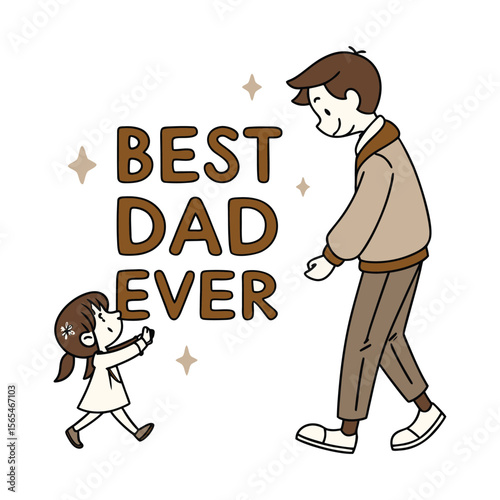 
Loving Father Illustration with Warm Accents