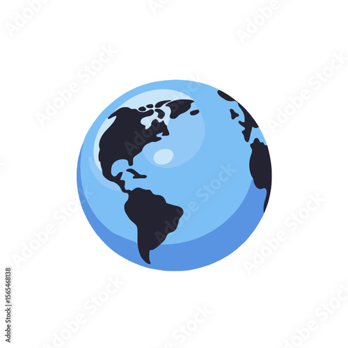 Earth Globe Image-World Map-Blue Planet-Global Icon-Planet Earth-World Map Illustration